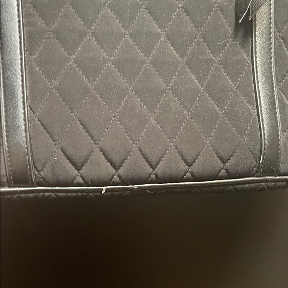 Vera Bradley Black Quilted Tote with leather - Picture 6 of 6